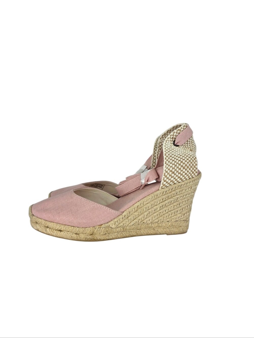 Soludos Womens Size 9.5 Blush Tall Espadrilles Wedge Shoes Heel Tie Around New